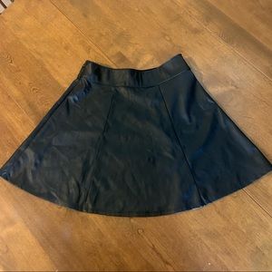 Socialite Faux Leather Skater Skirt